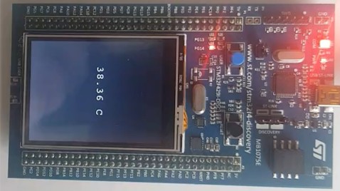 STM32F429 Discovery — LCD temperature readout